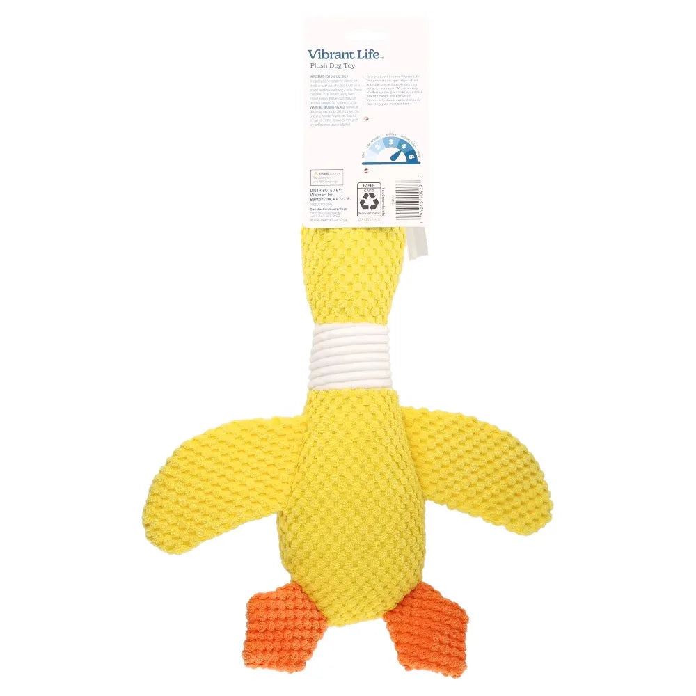 Adorable Yellow Duck Plush Dog Toy with Squeaker