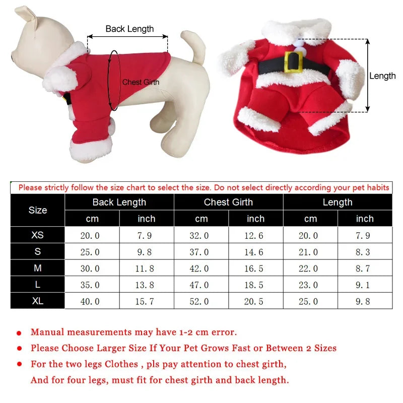 2-Piece Adorable Doggie Santa Claus Outfit