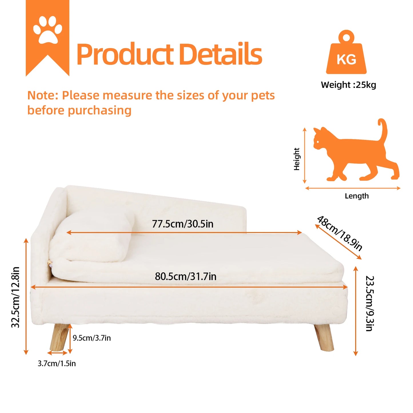 Luxury Elevated Pet Sofa Bed