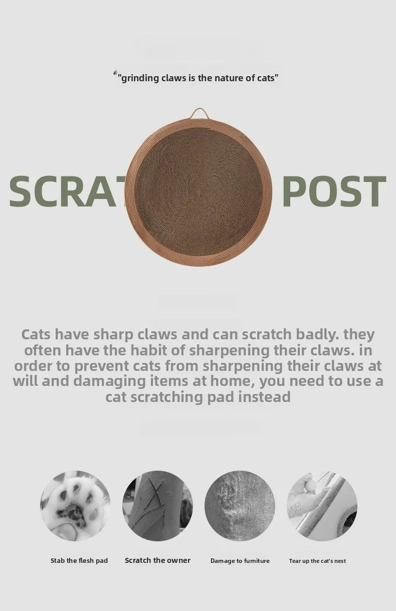 Round Cotton Rope Cat Scratching Mat