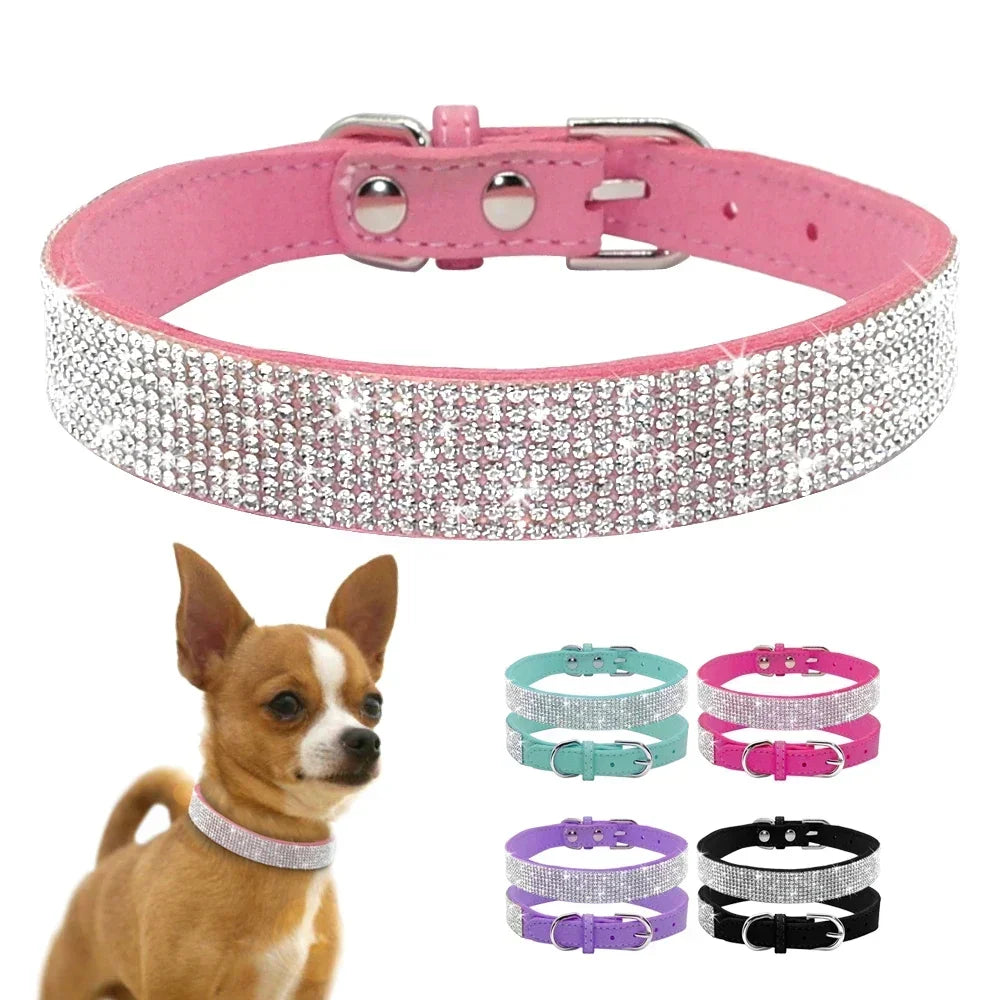 Comfortable Glitter Rhinestone Dog Collar