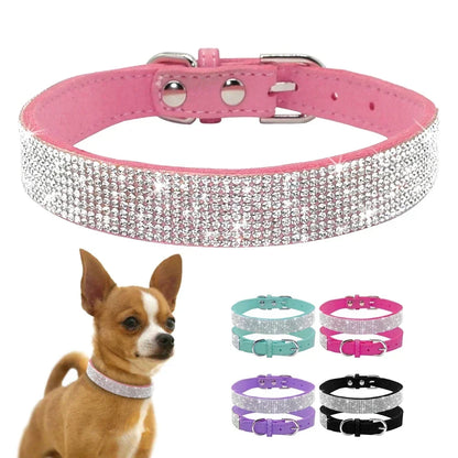 Comfortable Glitter Rhinestone Dog Collar