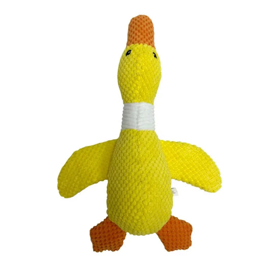 Adorable Yellow Duck Plush Dog Toy with Squeaker