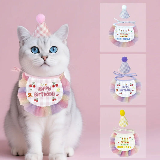 Adorable Pet Birthday Bib and Party Hat
