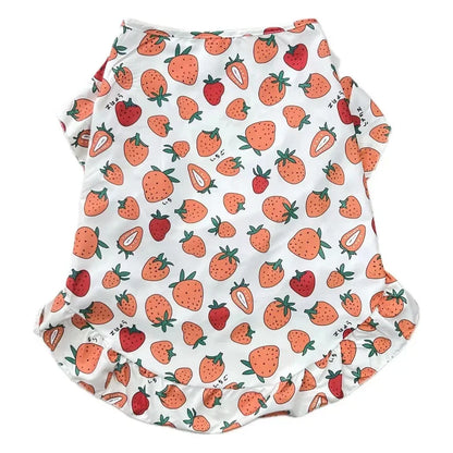 Summer Print Dog Shirt Dress