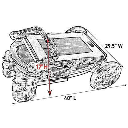 Roomy Pet Stroller with Dual Entry