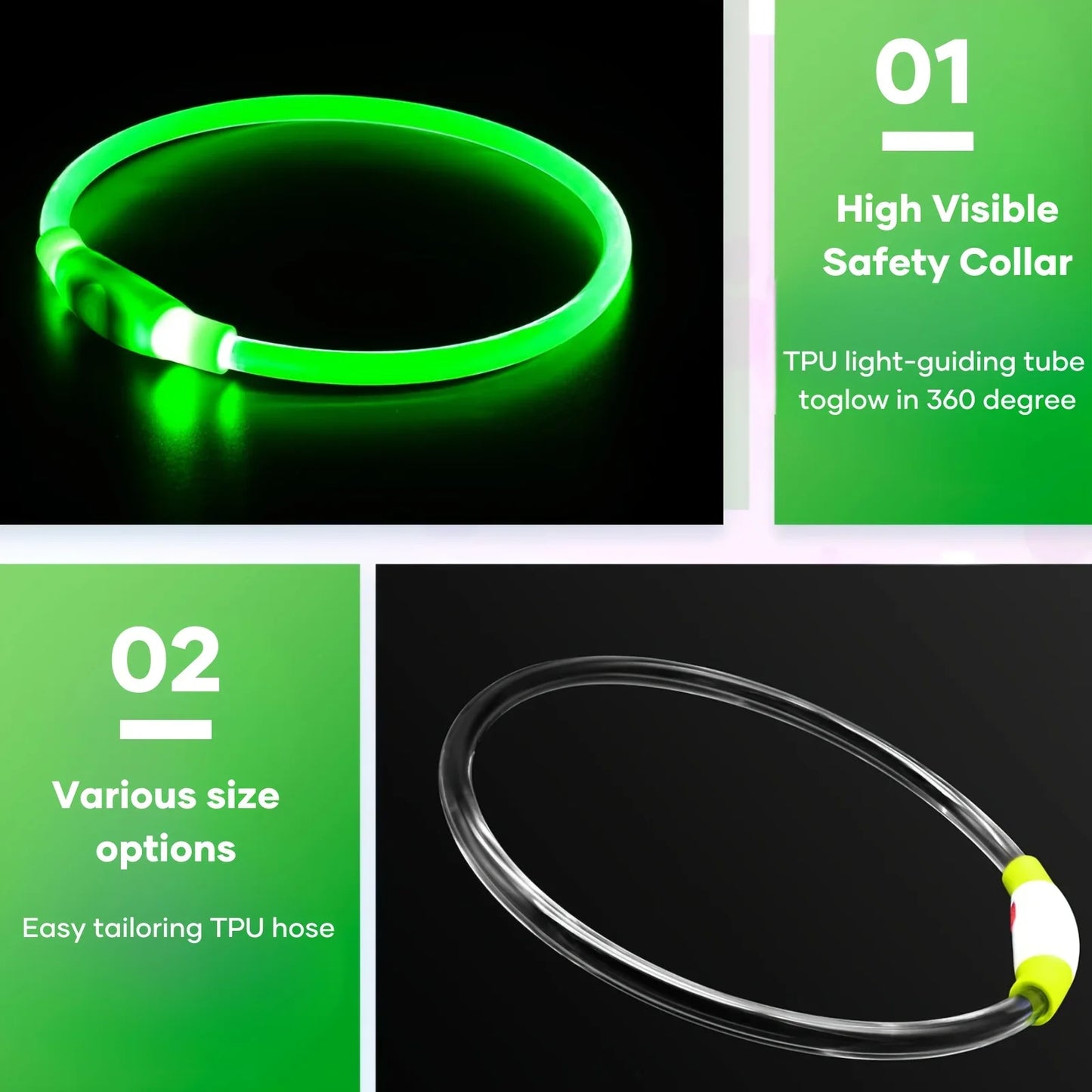 USB Rechargeable Fiber Optic Collar