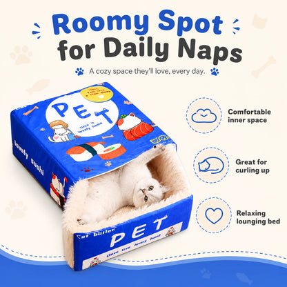 Semi-Enclosed Cute Cozy Cat Bed