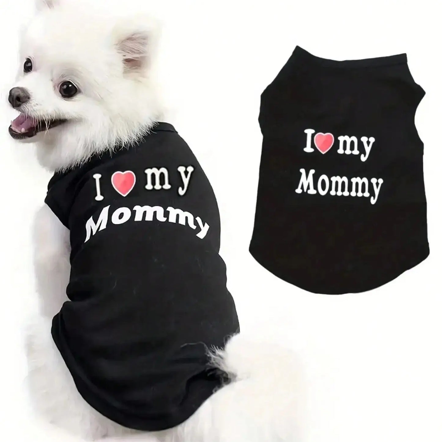 Pet T-Shirt I Love My Daddy Mommy