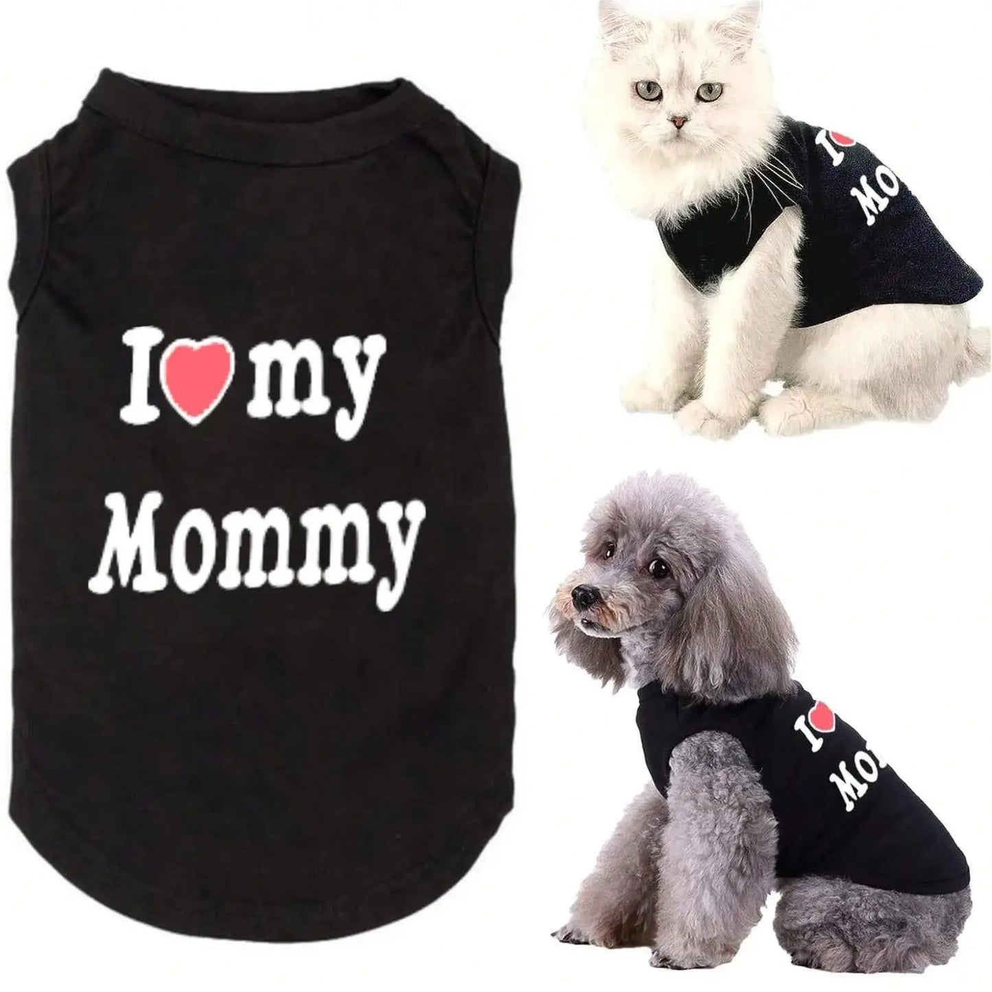 Pet T-Shirt I Love My Daddy Mommy