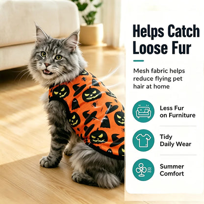 Pumpkin Print Halloween Shirt for Small Pets