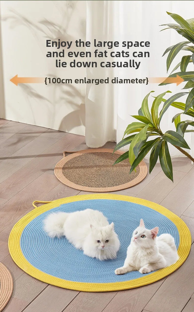 Round Cotton Rope Cat Scratching Mat