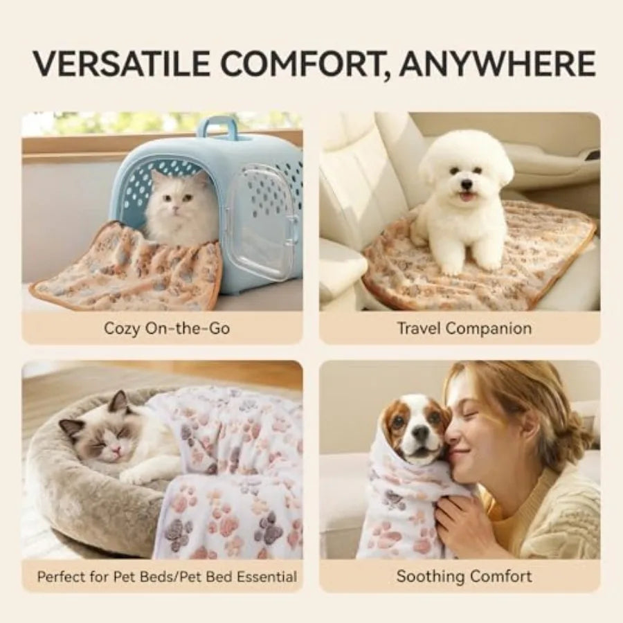 3 Fluffy Premium Pet Blankets for Small Pets