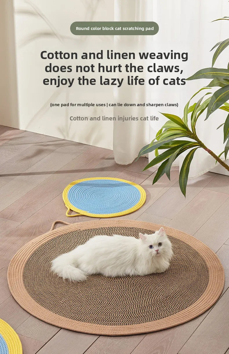Round Cotton Rope Cat Scratching Mat