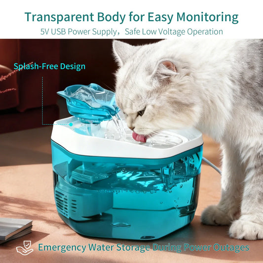 Pet Drinking Fountain, USB Powered - Suitable for Cats/Small to Medium Dogs