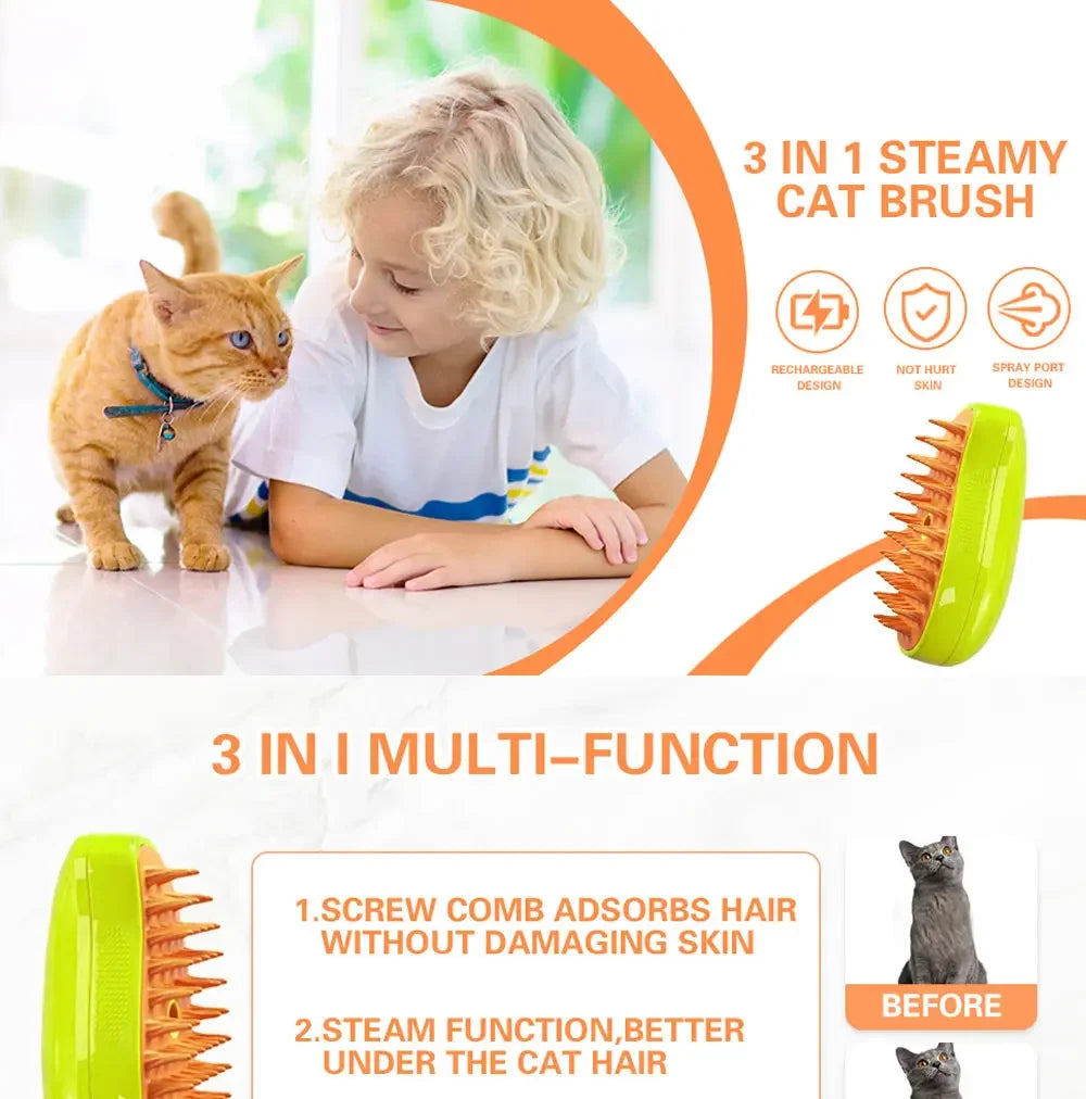 3-in-1 Massage Grooming Pet Brush