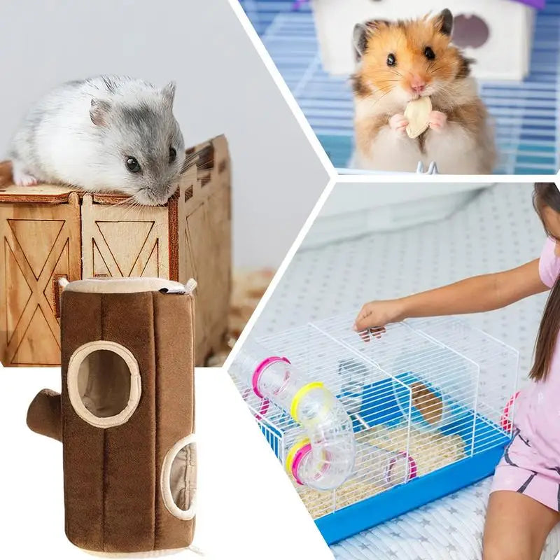 Small pet cozy tube, and plush house