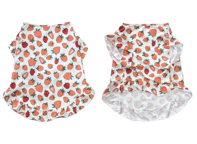 Summer Print Dog Shirt Dress