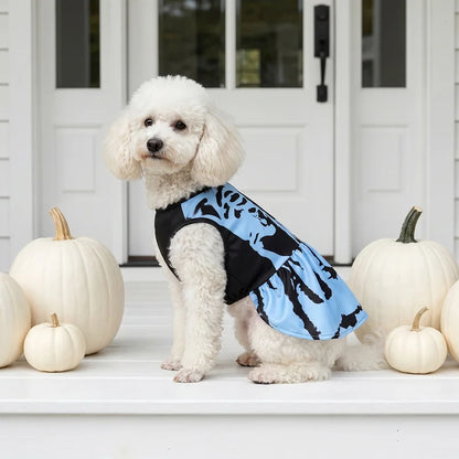 Halloween Light Blue Skeleton Pet Dress