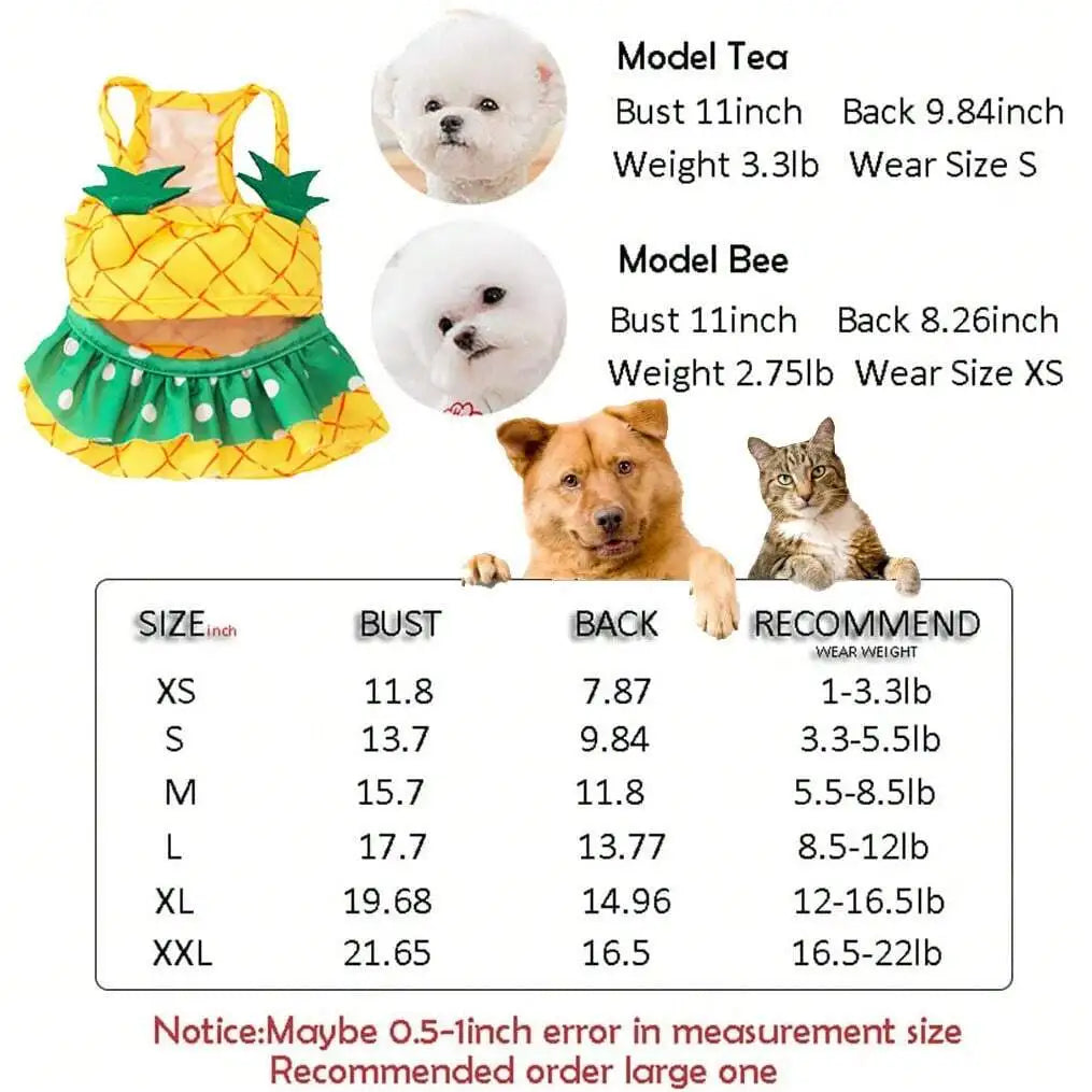 2-Piece Pineapple Pet Swimwear