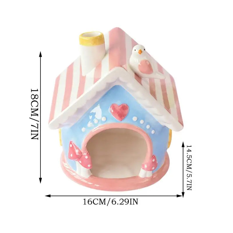 Adorable Ceramic Hamster Hiding Home