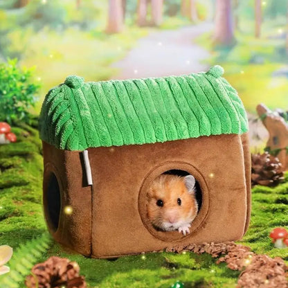 Small pet cozy tube, and plush house