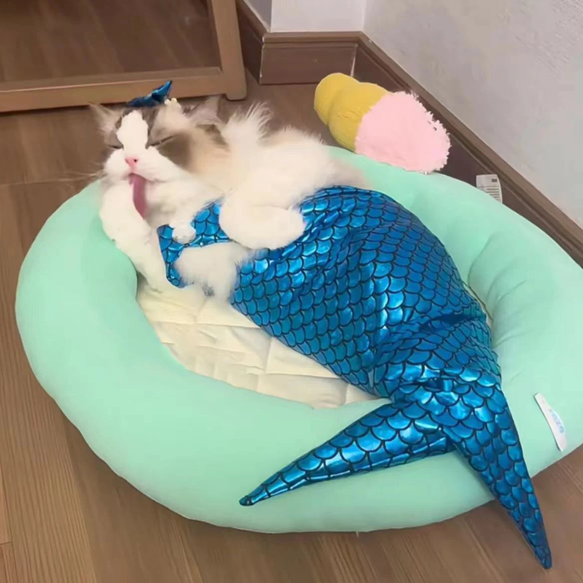 Sparkling Mermaid Pet Costume in Pink or Blue