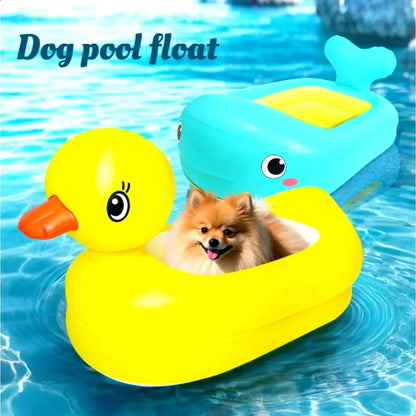 Dog Pool Float Inflatable Yellow Duck for Small Pets