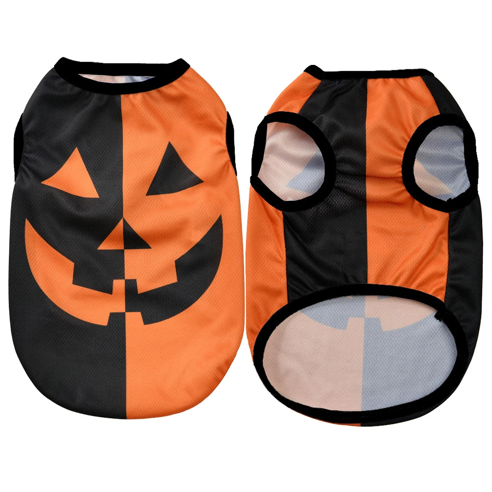 Pumpkin Print Halloween Shirt for Small Pets