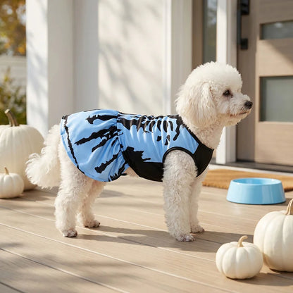 Halloween Light Blue Skeleton Pet Dress