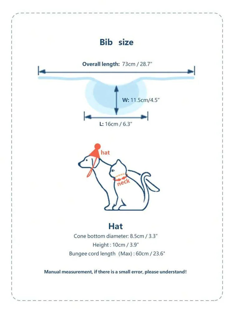Adorable Pet Birthday Bib and Party Hat
