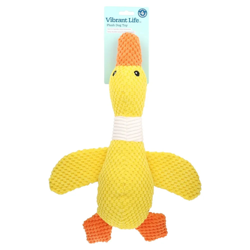 Adorable Yellow Duck Plush Dog Toy with Squeaker