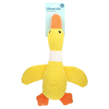 Adorable Yellow Duck Plush Dog Toy with Squeaker