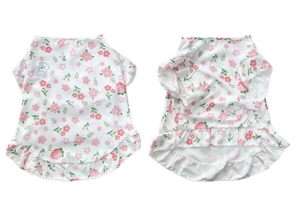 Summer Print Dog Shirt Dress