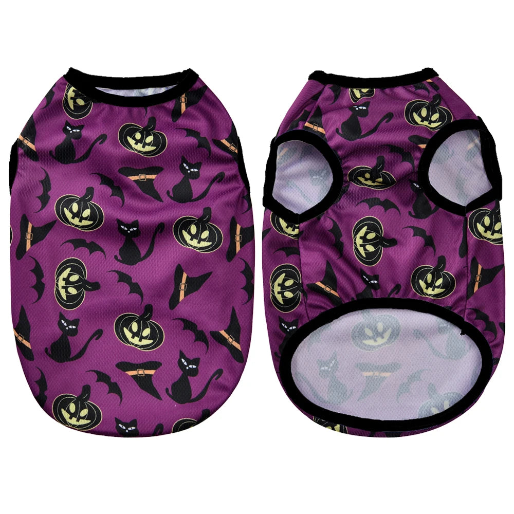 Pumpkin Print Halloween Shirt for Small Pets