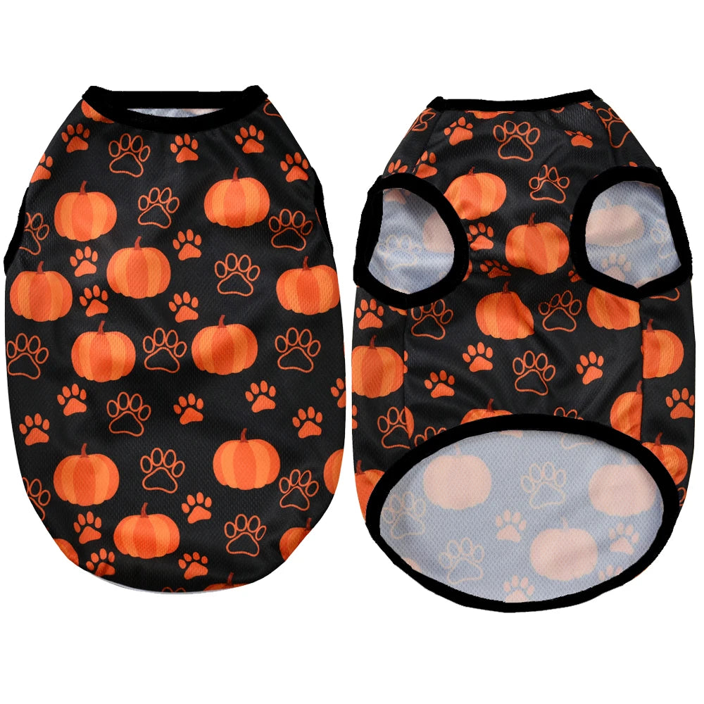 Pumpkin Print Halloween Shirt for Small Pets