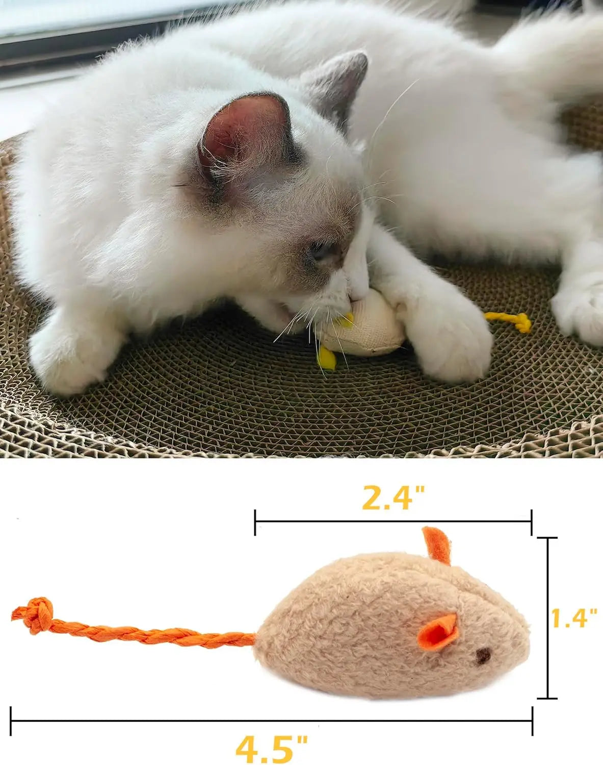 Prefilled Catnip Rattle Cat Mouse Toys