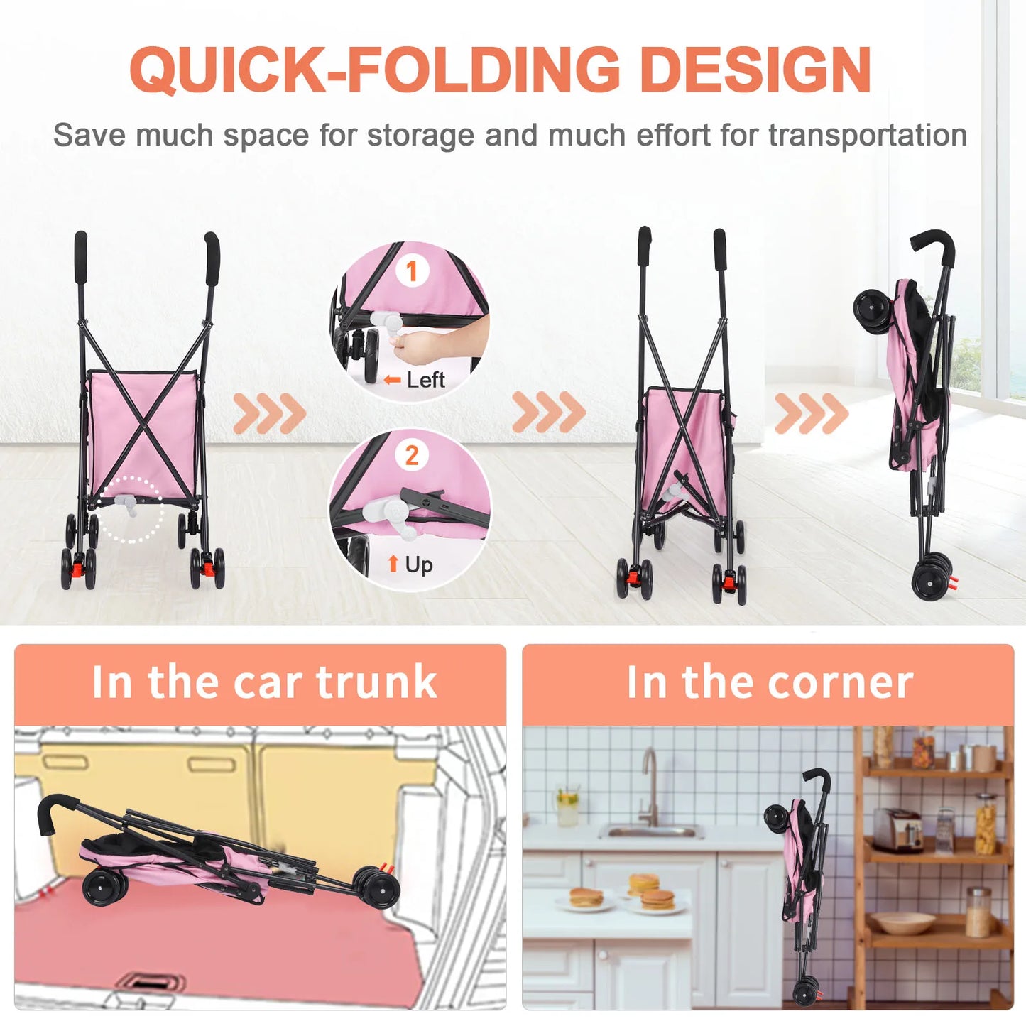 4 Wheel Shopping Dog Trolley