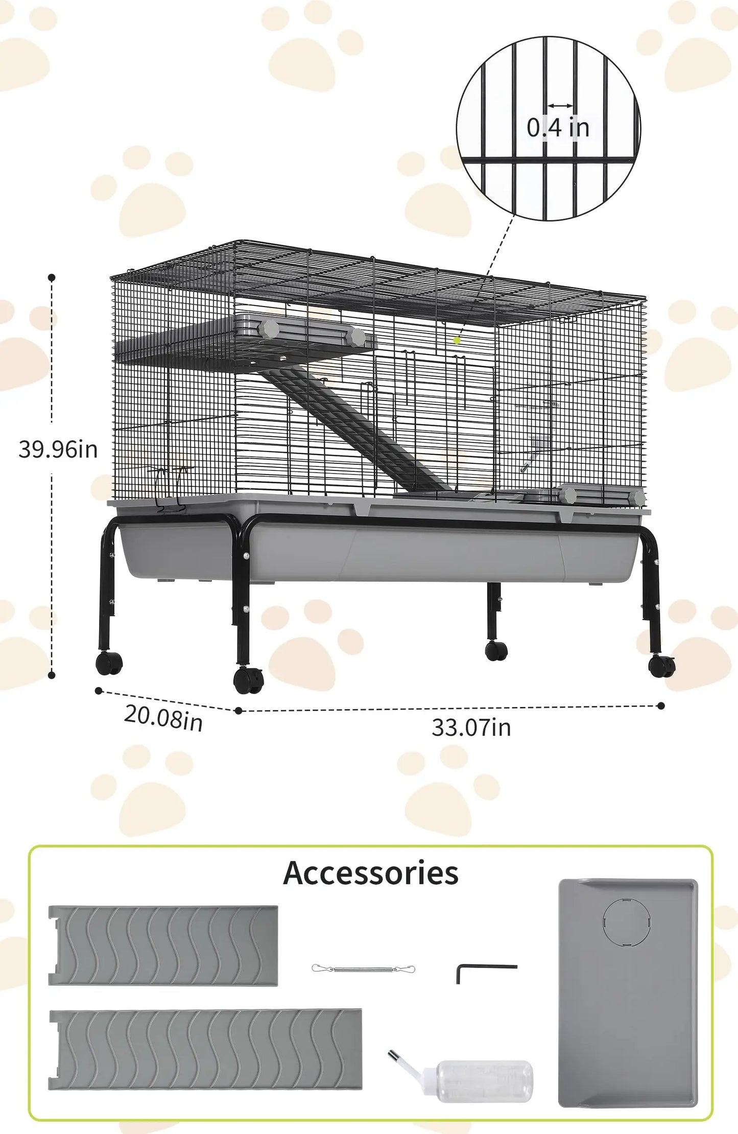 Small Pet Cage With Detachable Stand