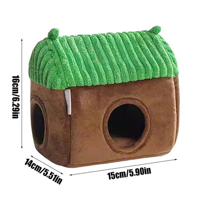 Small pet cozy tube, and plush house