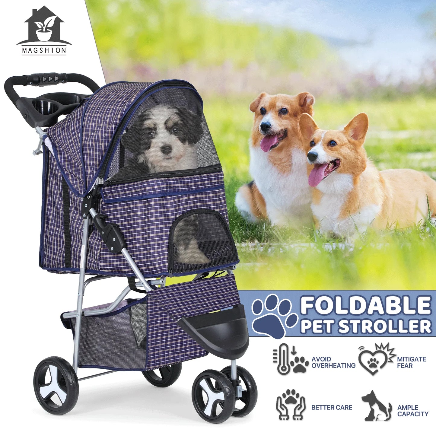 3 Wheels Pet Stroller
