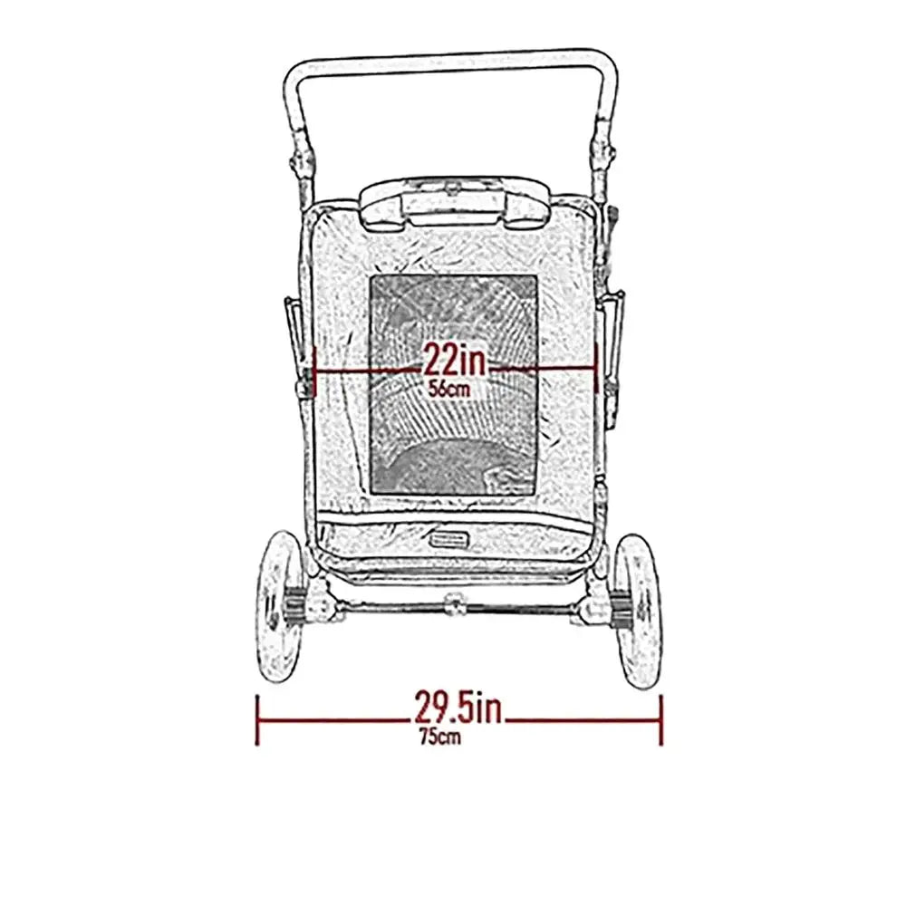 Roomy Pet Stroller with Dual Entry