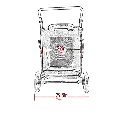 Roomy Pet Stroller with Dual Entry