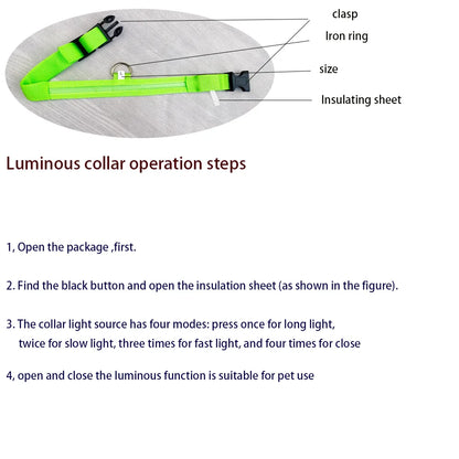 Nylon LED Night Safety Pet Dog Collar