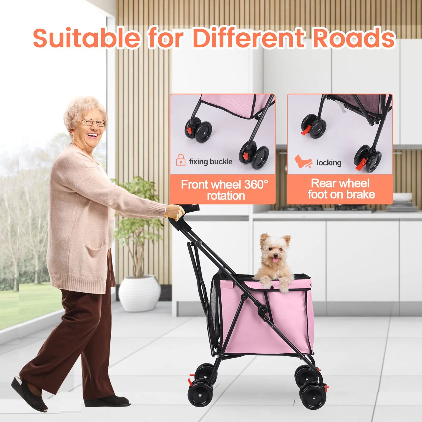 4 Wheel Shopping Dog Trolley