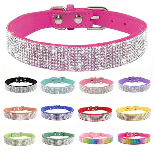 Comfortable Glitter Rhinestone Dog Collar