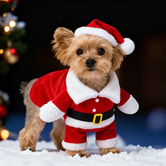 2-Piece Adorable Doggie Santa Claus Outfit