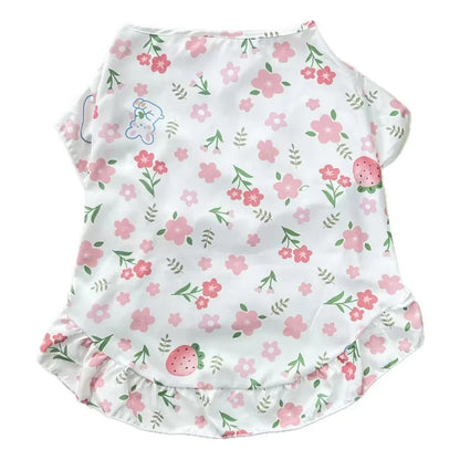 Summer Print Dog Shirt Dress