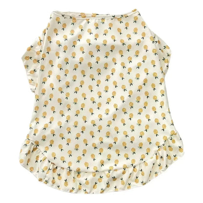 Summer Print Dog Shirt Dress