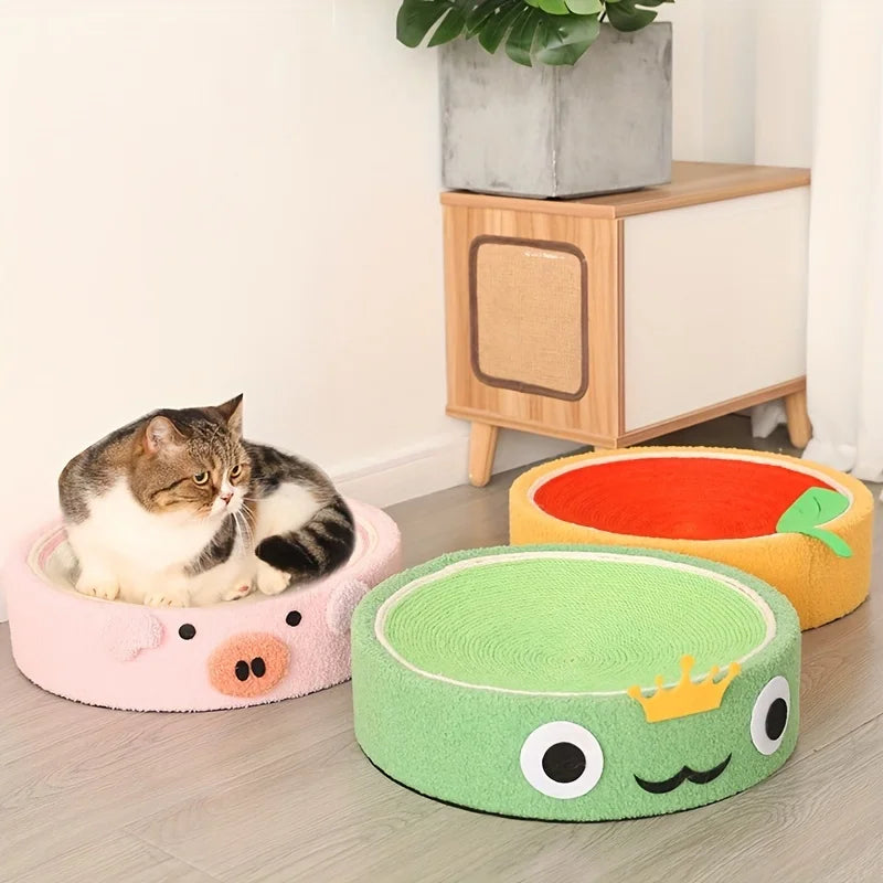 Cute Round Pet Scratcher Pad